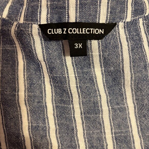 CLUB Z COLLECTION Gray/White (100% Cotton) top - 3x - Picture 2 of 13